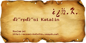 Árpási Katalin névjegykártya