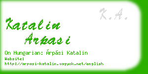 katalin arpasi business card