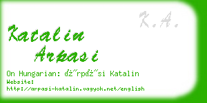katalin arpasi business card
